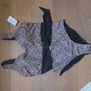 Swimsuits for All leopard belted NWT size 22